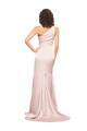 Sleeveless One Shoulder Silky Satin Pink Long Black Tie Evening Dress Canada Clearance