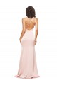 Sleeveless One Shoulder Silky Satin Pink Long Formal Evening Dress Canada Clearance