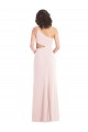Sleeveless One Shoulder Stretch Crepe Pink Long Formal Evening Dress Canada Clearance