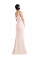 Sleeveless V-Neck Stretch Crepe Pink Long Formal Evening Dress Canada Clearance