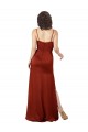 Sleeveless Square Neck Silky Satin Red Long Formal Evening Dress Canada Clearance