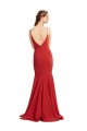 Sleeveless V-Neck Stretch Crepe Red Long Formal Evening Dress Canada Clearance