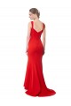Sleeveless High Neck Stretch Crepe Red Long Formal Evening Gown Canada Clearance