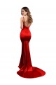 Sleeveless Sweetheart Stretch Satin Red Long Evening Dress Canada Clearance