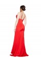 Sleeveless Strapless Stretch Satin Red Long Formal Evening Dress Canada Clearance