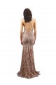 Sleeveless High Neck Stretch Crepe & Sequin Tulle Rose Gold Long Formal Evening Dress Canada Clearance