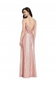 Sleeveless V-Neck Sequin Rose Gold Long Formal Evening Dress Canada Clearance