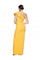 Sleeveless One Shoulder Stretch Crepe Saffron Long Formal Evening Dress Canada Clearance