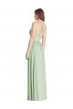 Sleeveless V-Neck Soft Chiffon Sage Long Semi Formal Evening Dress Canada Clearance