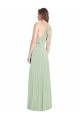 Cold Shoulder V-Neck Soft Chiffon Sage Long Semi Formal Evening Dress Canada Clearance