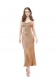 Sleeveless Cowl Neck Silky Satin Rose Gold Midi Length Formal Evening Dress Canada Clearance