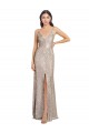 Sleeveless High Neck Sequin & Sparkling Sequin Silver Long Formal Evening Dress Canada Clearance