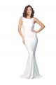 Sleeveless High Neck Stretch Crepe Ivory Long Formal Evening Dress Canada Clearance
