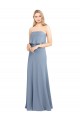 Sleeveless High Neck Stretch Crepe Smoke Blue Long Formal Dress Canada Clearance