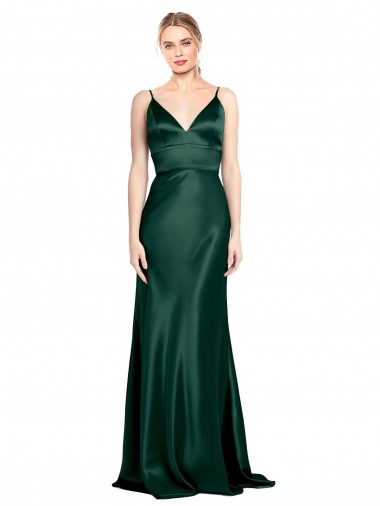 Sleeveless High Neck Stretch Satin Hunter Long Formal Evening Dress Canada Clearance