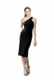 Sleeveless One Shoulder Stretch Crepe Black Cocktail Length Formal Evening Dress Canada Clearance