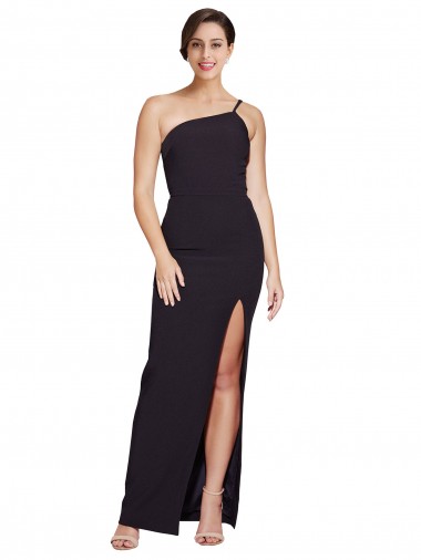 Sleeveless Strapless Stretch Crepe Black Long Formal Evening Dress Canada Clearance