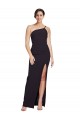 Sleeveless Strapless Stretch Crepe Black Long Formal Evening Dress Canada Clearance