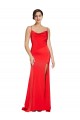 Sleeveless Strapless Stretch Satin Red Long Formal Evening Dress Canada Clearance