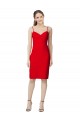 Sleeveless Sweetheart Stretch Crepe Red Cocktail Length Formal Evening Dress Canada Clearance