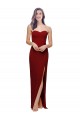 Sleeveless Sweetheart Stretch Crepe Burgundy Long Evening Dress Canada Clearance