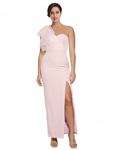 Sleeveless Sweetheart Stretch Crepe Pink Long Formal Evening Dress Canada Clearance
