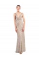 Sleeveless V-Neck Sequin & Sparkling Sequin Silver Long Formal Evening Dress Canada Clearance