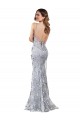 Sleeveless High Neck Stretch Crepe & Sequin Tulle Silver Long Formal Evening Dress Canada Clearance