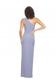 Sleeveless One Shoulder Stretch Crepe Smoke Blue Long Formal Evening Dress Canada Clearance