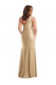 Sleeveless One Shoulder Silky Satin Soft Gold Long Formal Plus Size Evening Dress Canada Clearance