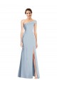 Sleeveless Off the Shoulder Stretch Crepe Light Sky Blue Long Formal Evening Dress Canada Clearance