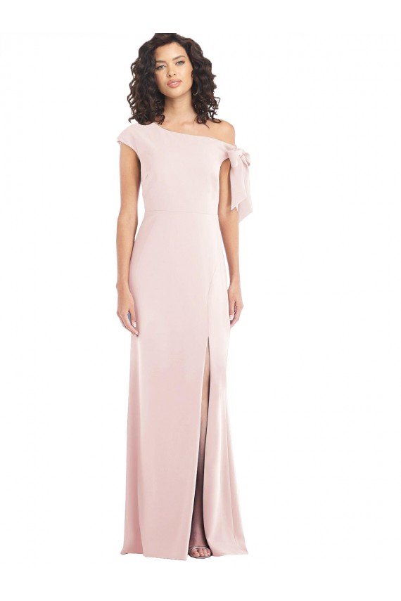 Cap Sleeves Off the Shoulder Stretch Crepe Pink Long Formal Evening Dress Canada Clearance