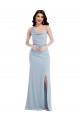 Sleeveless One Shoulder Stretch Crepe Light Sky Blue Long Formal Dress Canada Clearance