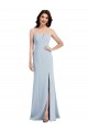 Sleeveless Strapless Stretch Crepe Light Sky Blue Long Evening Dress Canada Clearance