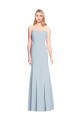 Sleeveless Strapless Stretch Crepe Light Sky Blue Trumpet Long Formal Dress Canada Clearance