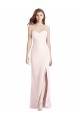 Sleeveless Strapless Stretch Crepe Pink Long Semi Formal Evening Dress Canada Clearance