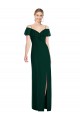 Cold Shoulder Sweetheart Soft Chiffon Ever Green Long Semi Formal Evening Dress Canada Clearance