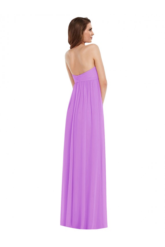 Sleeveless Sweetheart Soft Chiffon Violet Long Semi Formal Evening Dress Canada Clearance