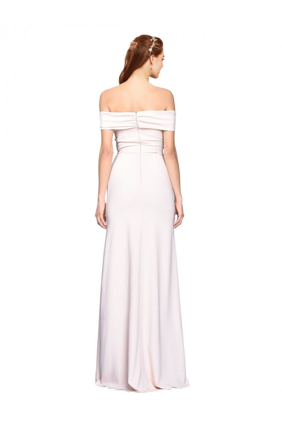 Sleeveless Off the Shoulder Stretch Crepe White Long Formal Dress Canada Clearance