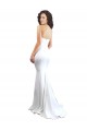 Sleeveless High Neck Stretch Crepe White Long Formal Evening Dress Canada Clearance
