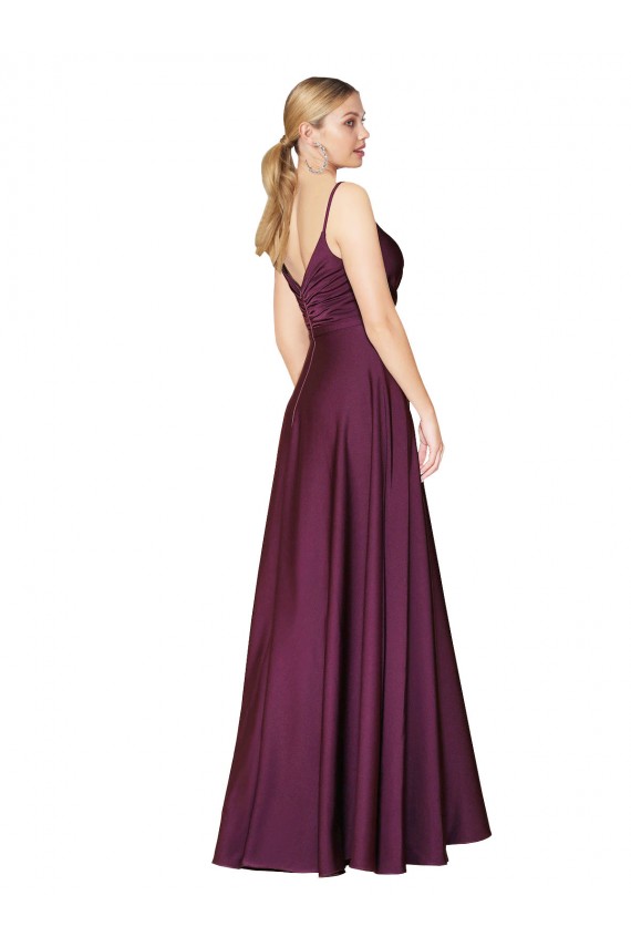 Sleeveless High Neck Stretch Crepe Wild Berry Long Formal Evening Dress Canada Clearance